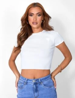 Public Desire Knitted Baby Tee White