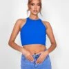 Public Desire Knitted Ribbed Racer Top Cobalt Blue -LoafLuxe Shop 08.06annabel0812