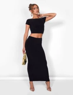 Public Desire Kaiia Off Shoulder Slinky Cropped Top Co-ord In Black -LoafLuxe Shop 08.06annabel0850 bde98396 6c28 48a7 a376 78ace9f66d78