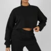 Self Love Club Cropped Sweatshirt Black -LoafLuxe Shop 08.12.21 1121