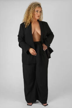 Curve Premium Tie Waist Wide Leg Trousers Black 11 Curve Premium Tie Waist Wide Leg Trousers Black -LoafLuxe Shop 08.12.21 1199