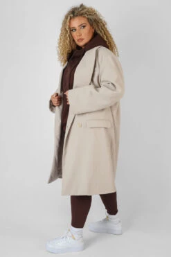 Curve Longline Oversized Wool Coat Stone -LoafLuxe Shop 08.12.21 1316