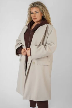 Curve Longline Oversized Wool Coat Stone -LoafLuxe Shop 08.12.21 1329