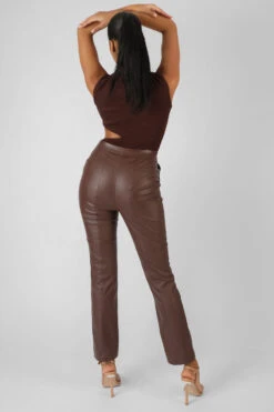 Asymmetric Cut Away Bodysuit Chocolate -LoafLuxe Shop 08.12.21 401