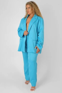 Curve Oversized Blazer Blue -LoafLuxe Shop 08.12.21 940