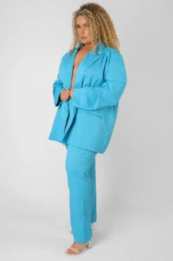 Curve Oversized Blazer Blue -LoafLuxe Shop 08.12.21 957