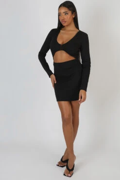 U-Bar Trim Mini Dress Black -LoafLuxe Shop 09.02 844
