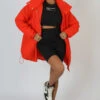 High Neck Puffer Jacket Orange -LoafLuxe Shop 09.02 879