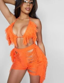 Fringe Shorts Orange -LoafLuxe Shop 09.06carmen1593
