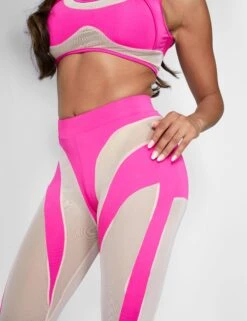 Mesh Illusion Insert Leggings Hot Pink -LoafLuxe Shop 09.06carmen1697