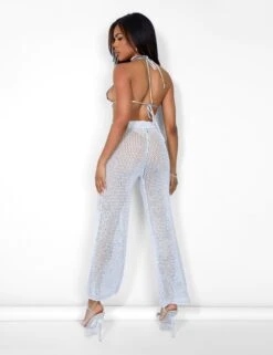 Crochet Beach Trousers High Waisted Wide Leg Metallic Thread Light Grey 9 Crochet Beach Trousers High Waisted Wide Leg Metallic Thread Light Grey -LoafLuxe Shop 09.06carmen1779