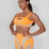 Mesh Illusion Insert Sleeveless Crop Top Orange -LoafLuxe Shop 09.06carmen1802copy