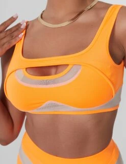 Mesh Illusion Insert Sleeveless Crop Top Orange -LoafLuxe Shop 09.06carmen1810copy