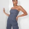 Denim Contrast Stitch Bandeau Top Grey -LoafLuxe Shop 09.06carmen2512copy
