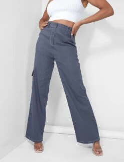 Denim Contrast Stitch Cargo Jeans Grey 16 Denim Contrast Stitch Cargo Jeans Grey -LoafLuxe Shop 09.06carmen2547copy