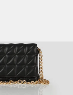 The Kahlo Black Gold Chain Shoulder Mini Bag -LoafLuxe Shop 10.03bags0017detail
