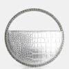 The Alessia Silver Croc Pu Circle Diamante Grab Bag -LoafLuxe Shop 10 f7978f55 ac30 4825 bc7e b199631def5f