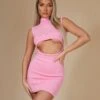 Rib Cut Out Bodycon Mini Dress Pink -LoafLuxe Shop 12.040927copy