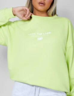 Graphic Oversized Sweatshirt Lime -LoafLuxe Shop 12.041430copy2
