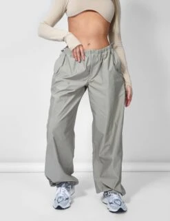 Drawstring Waist Parachute Cargo Trousers Grey 17 Drawstring Waist Parachute Cargo Trousers Grey -LoafLuxe Shop 12.041708