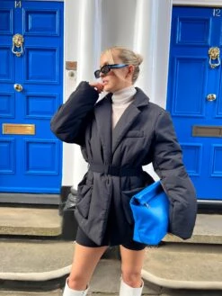 The Aria Cobalt Folded Detail Clutch Bag -LoafLuxe Shop 123450038