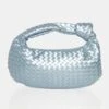 The Blame Metallic Silver Iridescent Woven PU Knot Detail Mini Grab Bag -LoafLuxe Shop 12 4dc66550 e03c 45b8 b4da 168b0c11c6dd