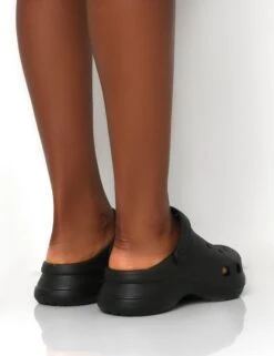 Frenzy Black Rubberised Sling Back Closed Toe Clog Sandals -LoafLuxe Shop 12 a1e65db0 89b5 4d05 a17a 6facd03dbbc7