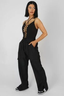 Lace Up Corset Top Black -LoafLuxe Shop 18.02 1085