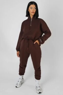 Oversized Fit Seam Front 90S Joggers Chocolate -LoafLuxe Shop 18.02 1139
