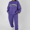 Embroidered Slogan 90'S Jogger Purple -LoafLuxe Shop 18.02 344