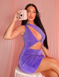 Asymetric Cut Away Slinky Mini Dress Purple -LoafLuxe Shop 19 b76a788b ca7c 42e9 98e7 5fb3ef1fb956