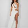Strappy Cut Away Extreme Split Midaxi Dress Ivory -LoafLuxe Shop 1 0e09d1b6 c867 4d27 aa0d 26eb72a6238d