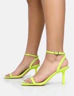 Yara Lime Pu Barely There Mid Stiletto Heels -LoafLuxe Shop 1 1f1dba27 95a8 41ee 8c9a 4364e61c14d9