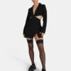 Cut Out Chain Waist Blazer Dress Black -LoafLuxe Shop 1 2e43a783 f46b 4a61 80d8 32b4ff1c464b