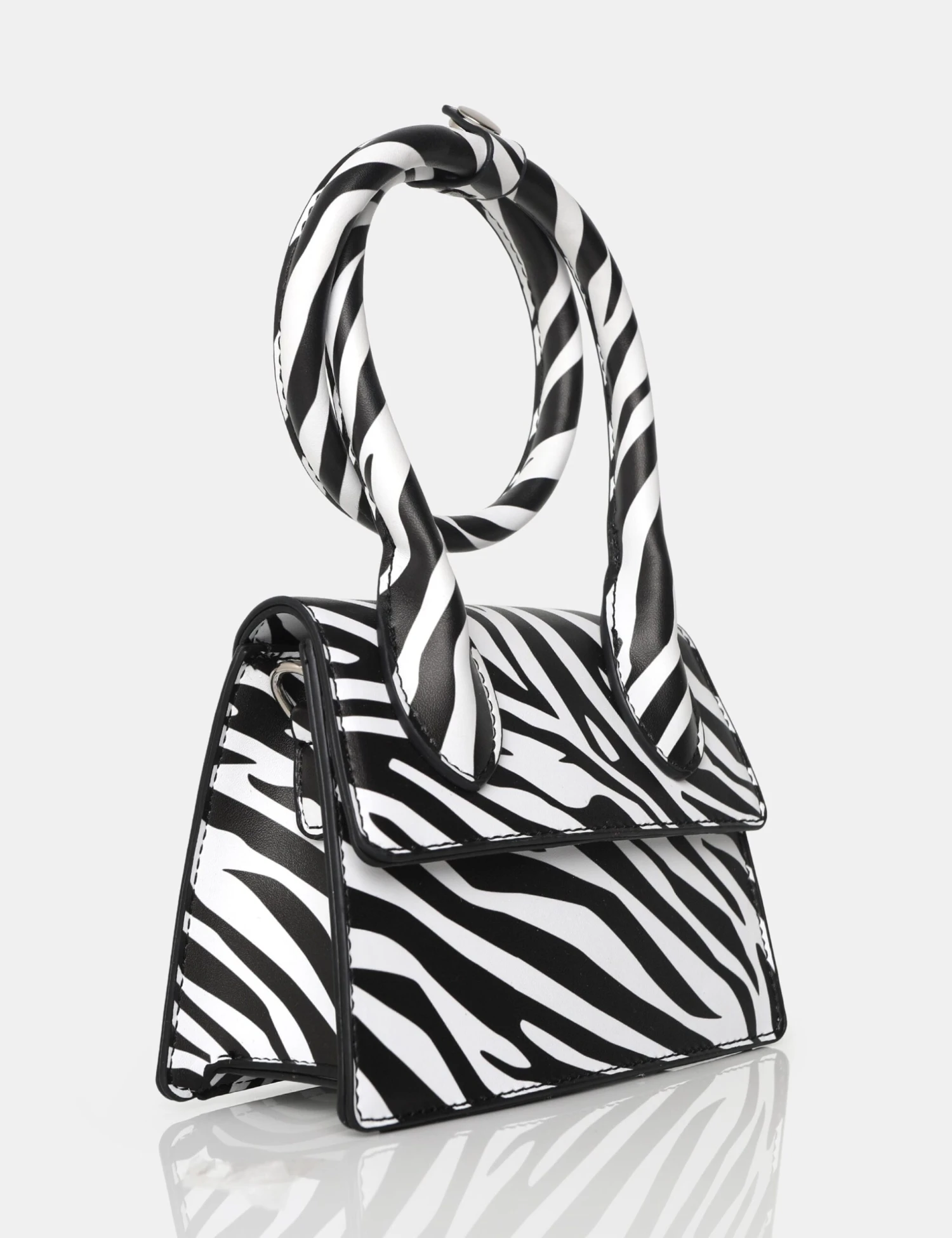 The Milan Zebra Print Monochrome Pu Crossbody Mini Bag 4 The Milan Zebra Print Monochrome Pu Crossbody Mini Bag - Image 2