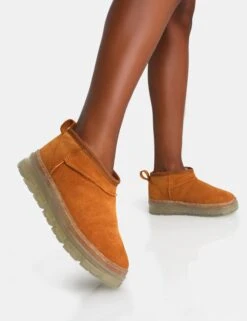 Bambi Tan Faux Suede Ultra Mini Ankle Boots -LoafLuxe Shop 1 6c1bc2fb ea1d 4dfc 8e04 e3b350af58f1