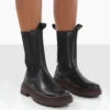 Cherry Black Chunky Sole Chelsea Ankle Boots -LoafLuxe Shop 235f4513 747f 4ce3 bc8e 2feb1212f139