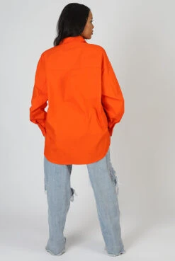 Oversized Pocket Poplin Shirt Orange -LoafLuxe Shop 24.01 493