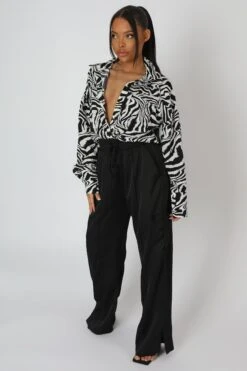 Psychedelic Printed Oversized Shirt Monochrome -LoafLuxe Shop 27.04 125
