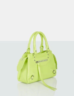 The Haven Lime Grain Pu Mini Tote Bag -LoafLuxe Shop 29 9 22 publicdesire2143