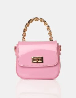 The Bridgerton Baby Pink Patenet Mini Bag
