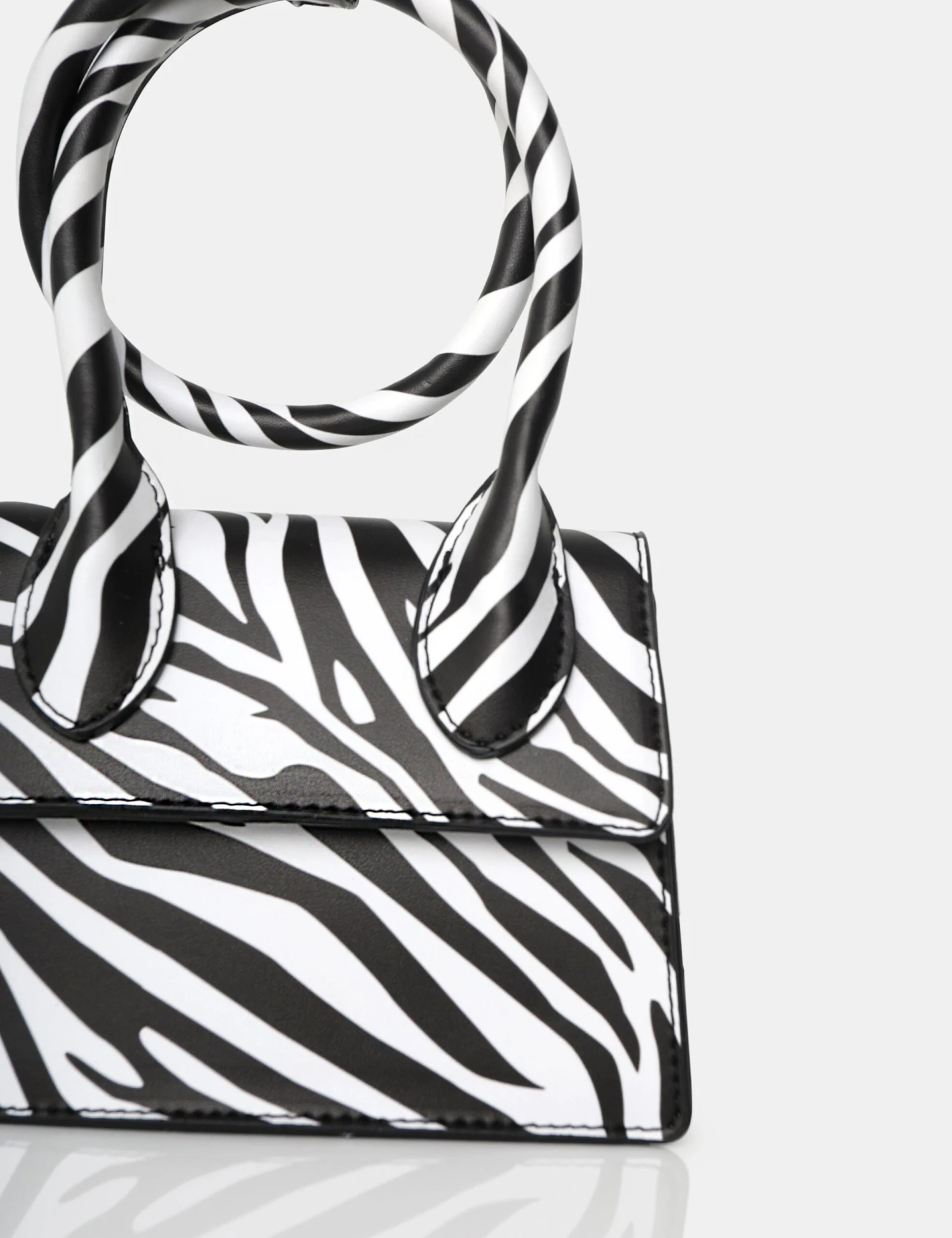 The Milan Zebra Print Monochrome Pu Crossbody Mini Bag 5 The Milan Zebra Print Monochrome Pu Crossbody Mini Bag - Image 3