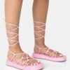 Babygirl Baby Pink Flatform Lace Up Sandals -LoafLuxe Shop 2 cbc8d3cb 0f70 47bc 927a 63045ee60ac5