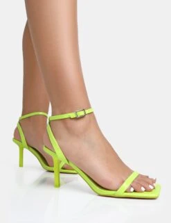 Yara Lime Pu Barely There Mid Stiletto Heels -LoafLuxe Shop 2 d1ddfdaa 1df2 4758 9c99 7f8893ab69f0
