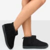 Frosty Black Faux Suede Ultra Mini Ankle Boots -LoafLuxe Shop 2 d657e49f 1310 4823 af26 268fc33a54cb