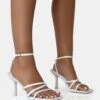 Mademoiselle White Pu Strappy Square Toe Mid Stiletto Heels -LoafLuxe Shop 2 d9726e31 f09b 4726 be2a 3e0d7ddeaf6d