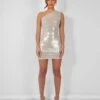 One Shoulder Ruched Metallic Mini Dress Champagne -LoafLuxe Shop 2 e5d03977 cfbf 4363 9896 c4d6053a9654