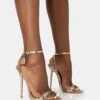 Ti Amo Gold Metallic PU Padlock Detail Barely There Pointed Toe Stilettos Heels -LoafLuxe Shop 2 efef8187 ca33 453a b315 d213faedeaa9