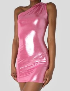 One Shoulder Ruched Metallic Mini Dress Pink -LoafLuxe Shop 2copy 50c72c66 56d3 4822 bfbf 2f8b058cfb25