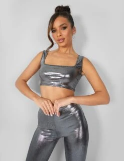 Metallic Crop Top Silver -LoafLuxe Shop 2top 6f7f3b07 657e 44e2 adee 16b7e1cc48a3